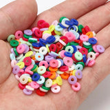 6mm Christmas Polymer Clay Beads Flat Round Multicolor Spacer Slices DIY Jewelry
