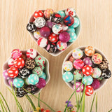 Kovict 15MM 10Pcs Silicone Beads Leopard Baby Food DIY Pacifier Chain Jewelry