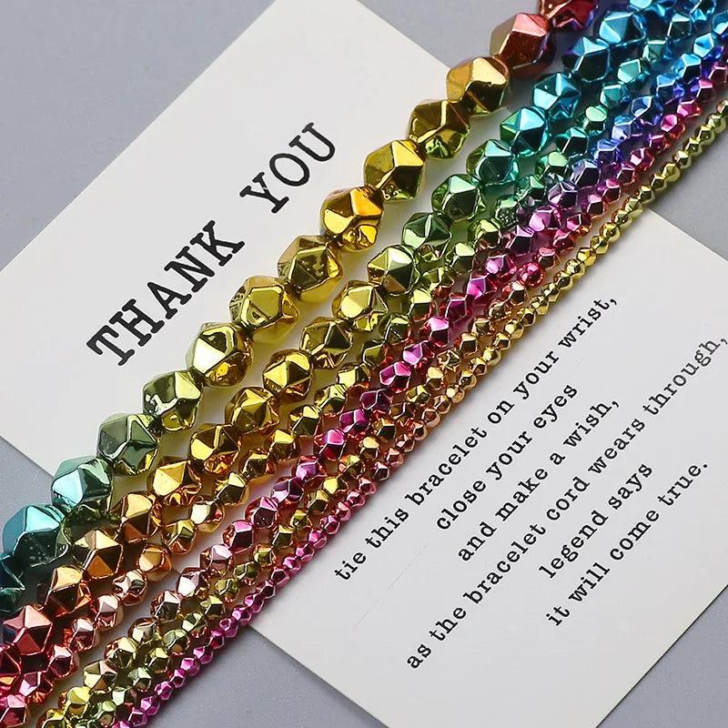 Rainbow Plated Hematite Beads for Jewelry Making
