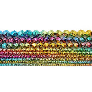 Rainbow Plated Hematite Beads for Jewelry Making