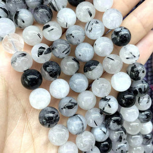 Rutilated Quartz Round Loose Beads 4/6/8/10/12mm
