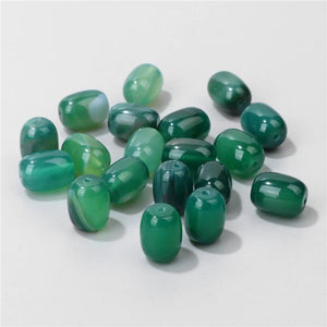 10*14mm Green Agates Stone Beads Cylindrical Shape Loose Beads