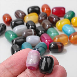 10*14mm Green Agates Stone Beads Cylindrical Shape Loose Beads