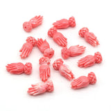 10Pcs Natural Red Guanyin Hand Shaped Coral Beads for Jewelry Making