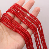Natural Coral Bead Faceted 3 MM Isolation Beads for DIY Jewelry Making