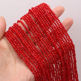 Natural Coral Bead Faceted 3 MM Isolation Beads for DIY Jewelry Making