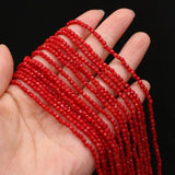 Natural Coral Bead Faceted 3 MM Isolation Beads for DIY Jewelry Making
