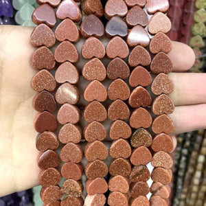 Agates Turquoises Jades Tiger Eye Heart Beads for Jewelry Making