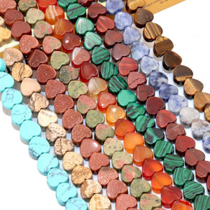 Agates Turquoises Jades Tiger Eye Heart Beads for Jewelry Making