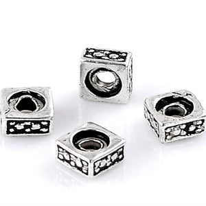 5mm Metal Spacer Beads Square Antique Silver DIY Making Bracelets 200PCs