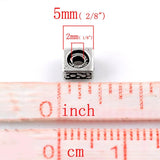 5mm Metal Spacer Beads Square Antique Silver DIY Making Bracelets 200PCs