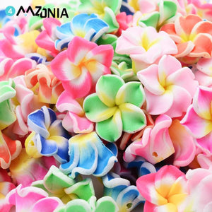 20pcs Colorful Polymer Clay Beads Flower Spacer Beads for DIY Jewelry Making