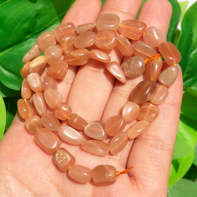 6-8mm Natural Sunstone Spacer Beads for Jewelry Making