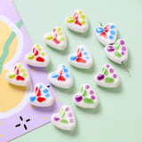 10pcs Hand-painted Ins Love Ceramic Beads DIY Jewelry Material