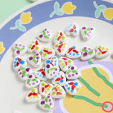 10pcs Hand-painted Ins Love Ceramic Beads DIY Jewelry Material