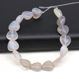 Natural Gray Agate Heart Shape Beads 16pcs for DIY Jewelry