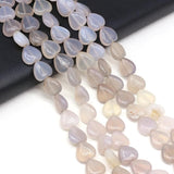 Natural Gray Agate Heart Shape Beads 16pcs for DIY Jewelry