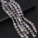 Natural Gray Agate Heart Shape Beads 16pcs for DIY Jewelry