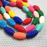 Synthetic Coral Engraving Pattern Column Shape Punch Loose Beads