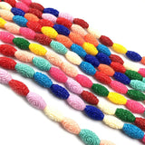 Synthetic Coral Engraving Pattern Column Shape Punch Loose Beads