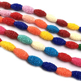 Synthetic Coral Engraving Pattern Column Shape Punch Loose Beads