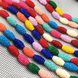 Synthetic Coral Engraving Pattern Column Shape Punch Loose Beads