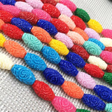 Synthetic Coral Engraving Pattern Column Shape Punch Loose Beads