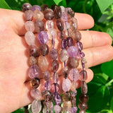 5-7mm Purple Ghost Quartz Crystal Loose Beads 15''