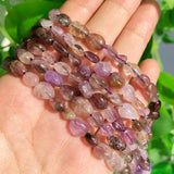5-7mm Purple Ghost Quartz Crystal Loose Beads 15''