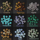 10PCS Natural Agates Big Hole Beads Round Opal Tiger Eye Loose Beads 11mm