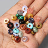 10PCS Natural Agates Big Hole Beads Round Opal Tiger Eye Loose Beads 11mm