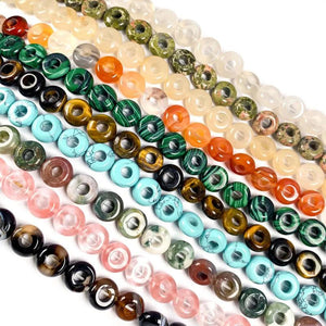 Natural Stone Agates Beads 5x10mm Circle Shape Spacer Loose Beads