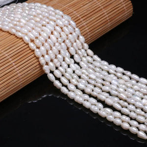 Rice Shape Pearl Natural Freshwater Pearl Beads Mixed for Jewelry DIY 4-5mm