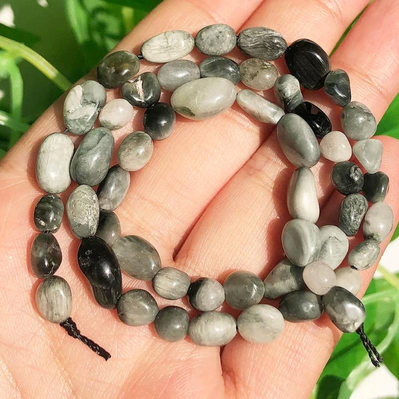 5-7mm Irregular Hawks Eye Beads 15inch