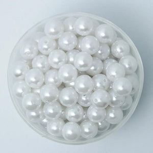 180Pcs Acrylic Pearl Round Beads 10mm Dia.