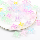 10pcs Oil Dripping Acrylic Beads Four Leaf Petal Shape Straight Hole Beads
