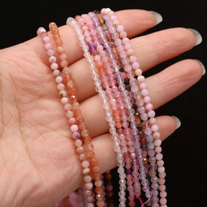 3mm Faceted Natural Stone Beads Set for Jewelry Making