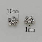 50pcs Antique Silver Sunflower Spacer Beads 10mm Floral Loose Beads D