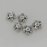 50pcs Antique Silver Sunflower Spacer Beads 10mm Floral Loose Beads D
