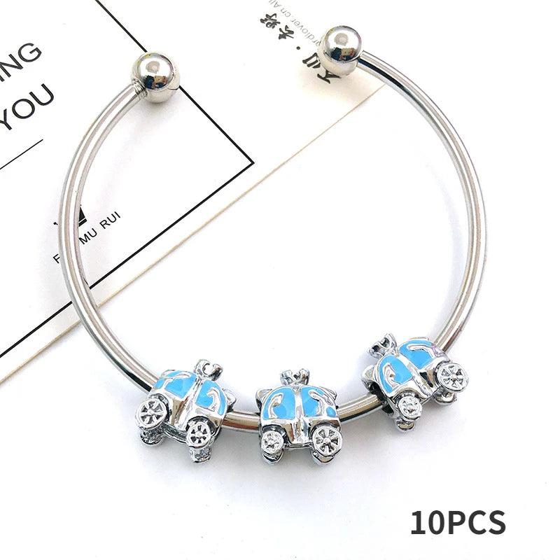 Enamel Rainbow Unicorn Spacer Beads for Jewelry Making