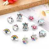 Enamel Rainbow Unicorn Spacer Beads for Jewelry Making