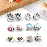 Enamel Rainbow Unicorn Spacer Beads for Jewelry Making