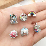 Enamel Rainbow Unicorn Spacer Beads for Jewelry Making
