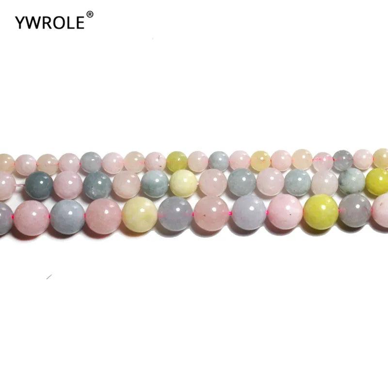 Colorful Morganite Round Stone Beads 6/8/10mm
