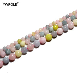 Colorful Morganite Round Stone Beads 6/8/10mm