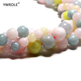 Colorful Morganite Round Stone Beads 6/8/10mm