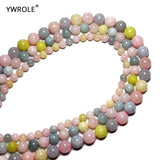 Colorful Morganite Round Stone Beads 6/8/10mm