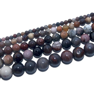 Petrified Wood Stone Round Beads 4-12 MM for Jewelry Making DIY