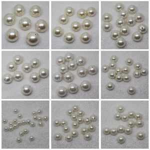 Plastic Pearl Round Loose Beads 6-25mm Half Hole - Wholesale 10-100pcs