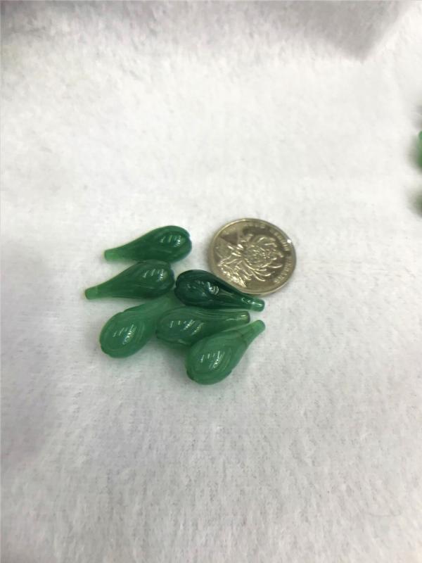 4pcs 10x24mm Green Aventurines Flower Beads DIY Necklace